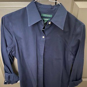 Lauren by Ralph Lauren Navy No Iron Shirt